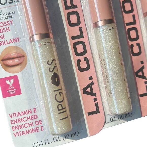3x LA Colors Glazed LIP MOISTURIZE FULL LIP SHINE LIPGLOSS - Picture 2 of 2